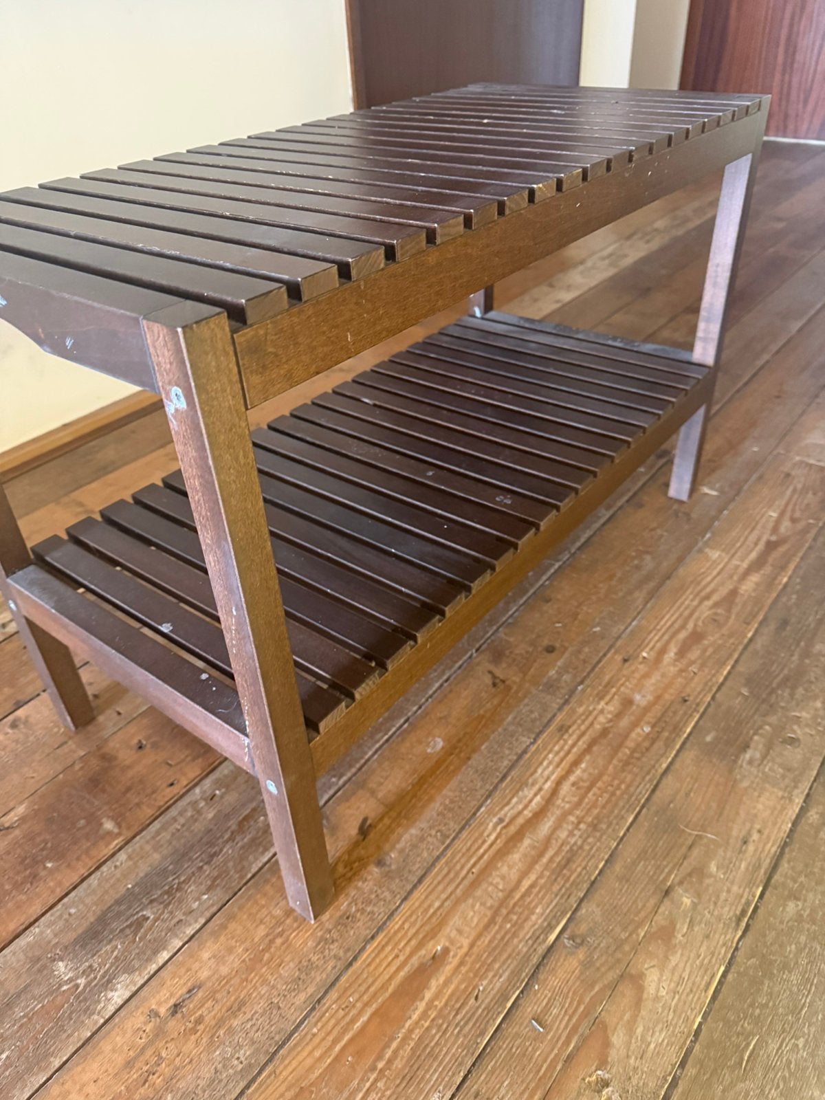 IKEA houten bankje met onderplank – badkamer/opbergen, Ophalen, (Half)hoge kast, Gebruikt, 50 tot 100 cm