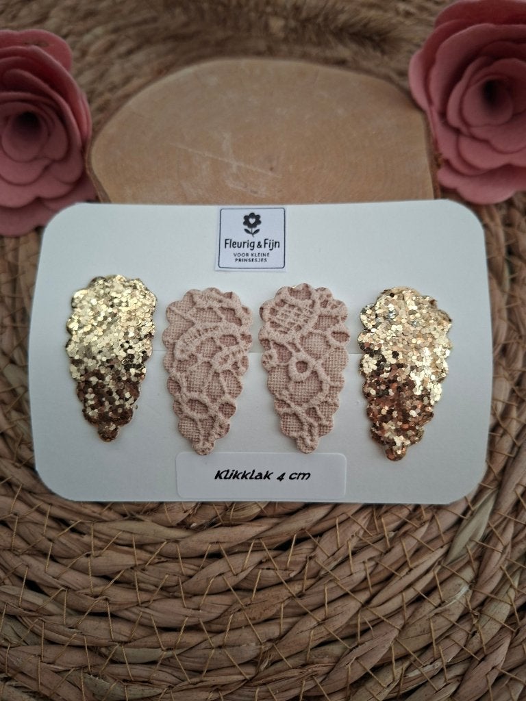 Klikklak 4 cm met leerachtige, Kinderen en Baby's, Haarspeld, Nieuw, Ophalen of Verzenden, Fleurig.en.fijn