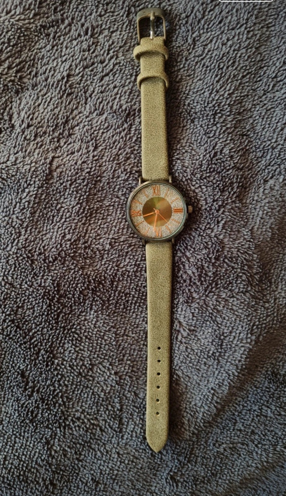 Legergroene horloge met roségoud, Overige merken, Staal, Polshorloge, Overige materialen