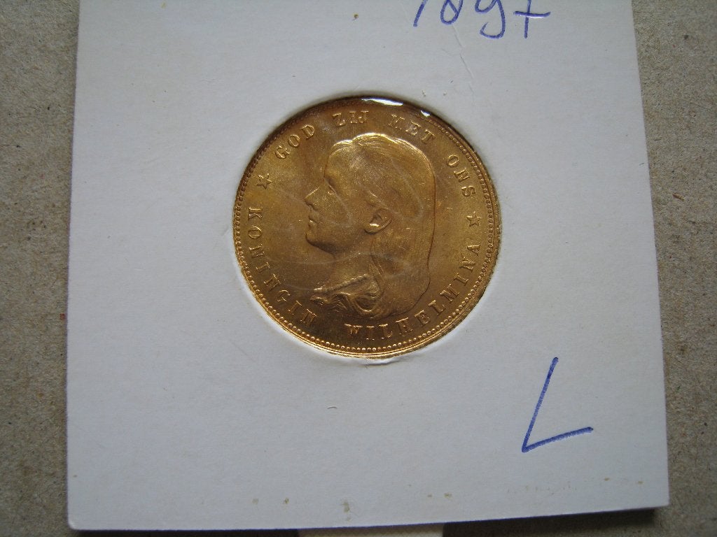 Goud Gouden 10 gulden Wilhelmina, Postzegels en Munten, Munten | Nederland, Koningin Wilhelmina, Losse munt, 10 gulden, Goud