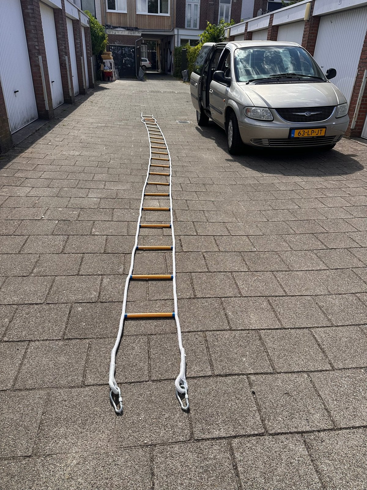 Professionele touwladder / scheepsladder 8,5 meter, Doe-het-zelf en Verbouw, Ladders en Trappen, Ophalen, Gebruikt, Ladder, Opvouwbaar of Inschuifbaar