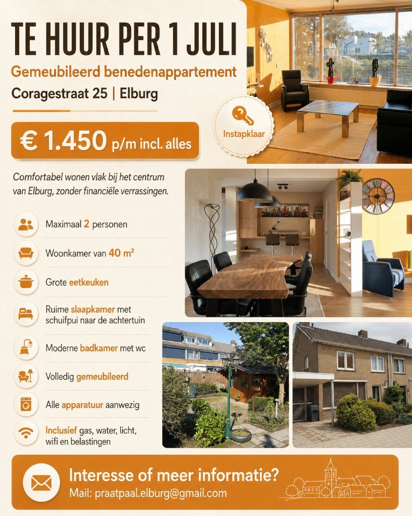 Beneden appartement te huur Elburg, Benedenwoning, Gelderland, Elburg, Direct bij eigenaar