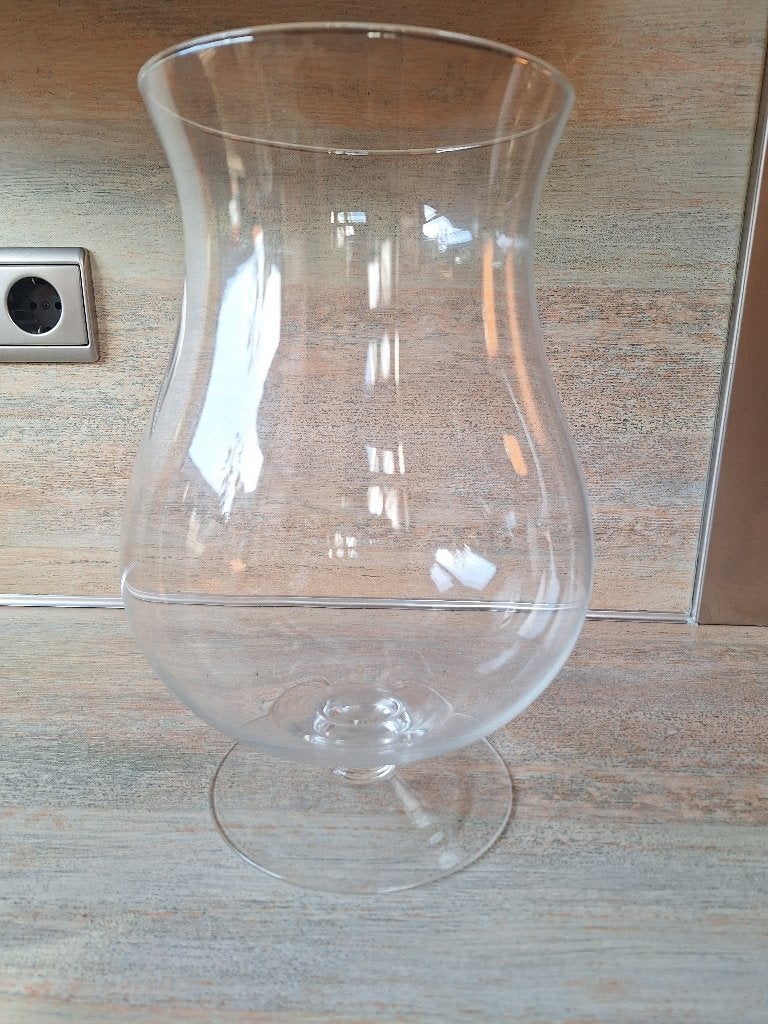 Glazen vaas op voet / Windlicht - 32 cm hoog, Huis en Inrichting, Ophalen, Op voet, 32 cm, Transparant