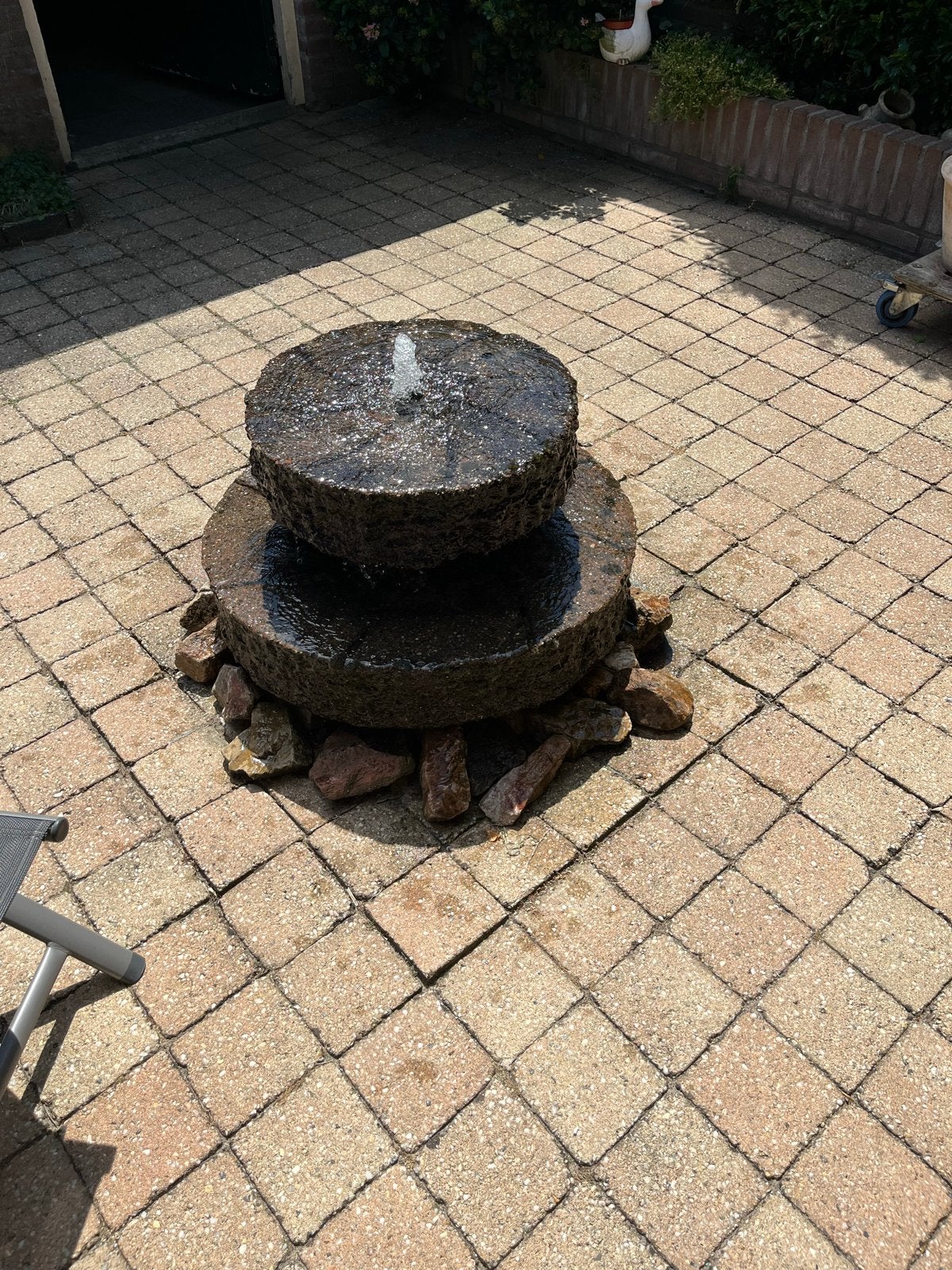 Waterornament met pomp, Tuin en Terras, Ophalen, Gebruikt, Graniet, Waterornament