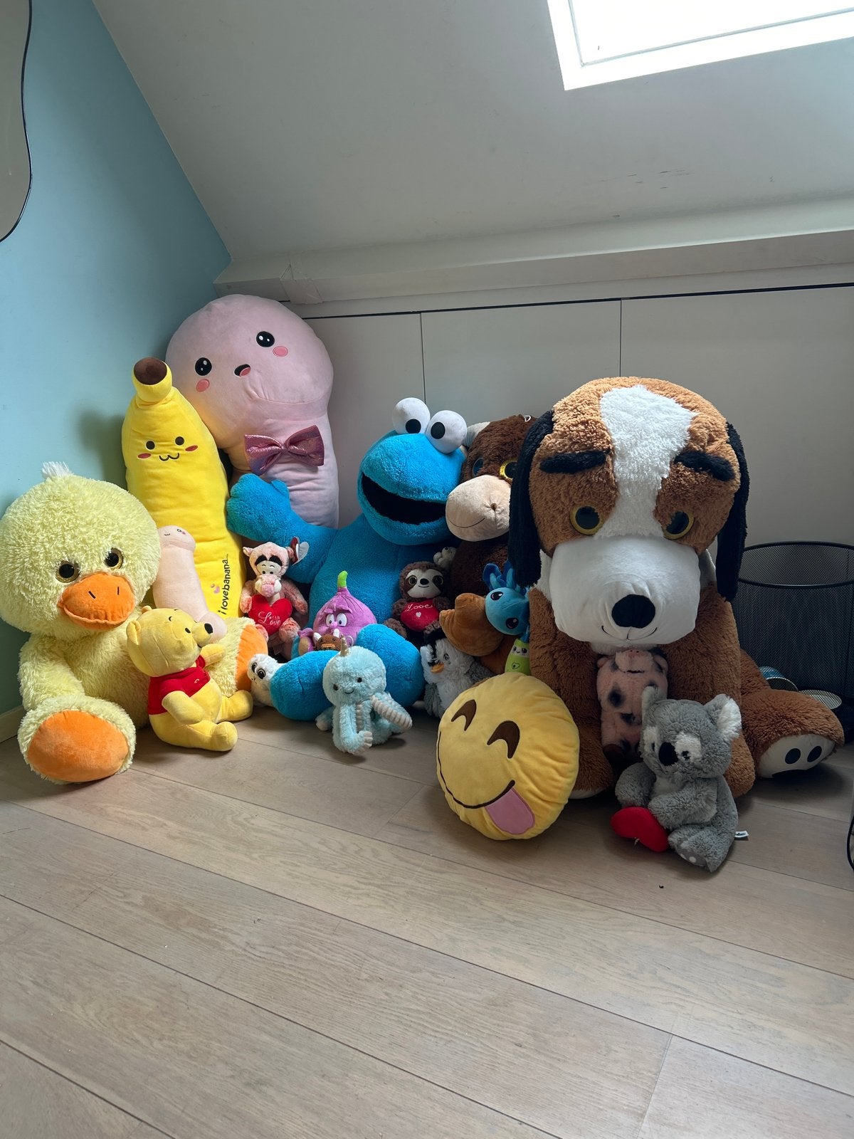 Grote collectie knuffels - diverse types en karakters, Gebruikt, Overige merken, Disney, Geel