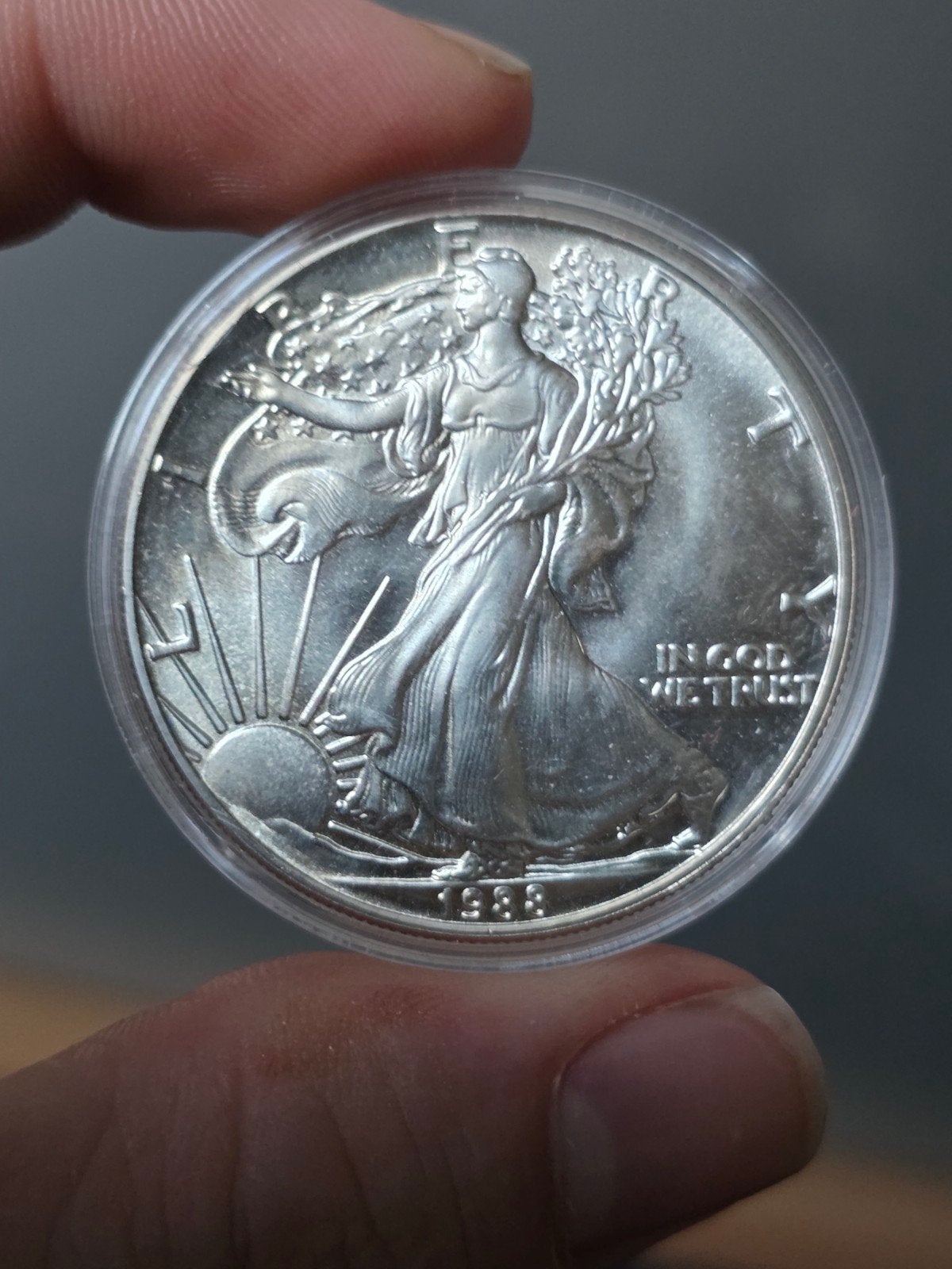 1oz eagle 1988 Amerika, Verzenden, Zilver