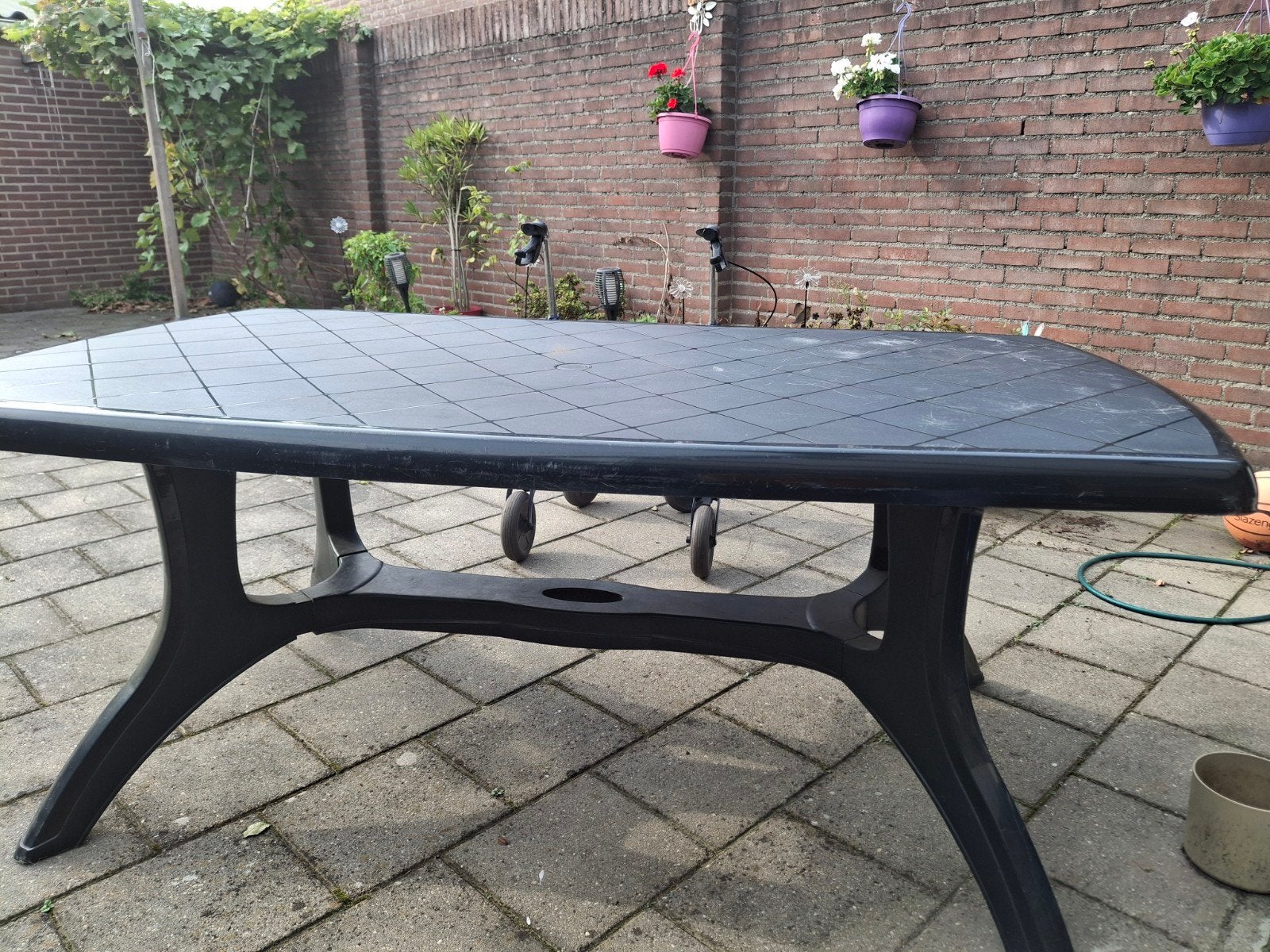 Zwarte tuintafel - Rechthoekig kunststof