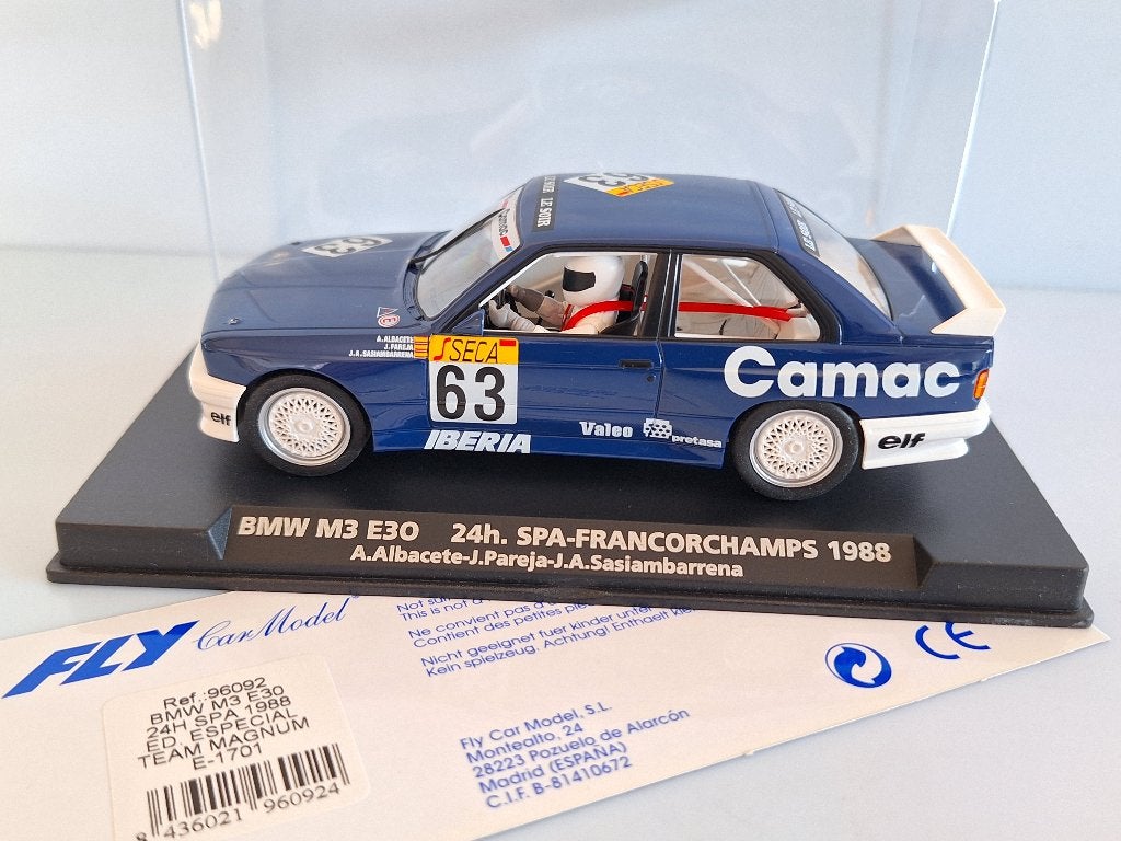 Fly Bmw M3 E30 24 Spa 1988 Special Edition Team Magnum E1701, Overige merken, Racebaan, Fly, Nieuw