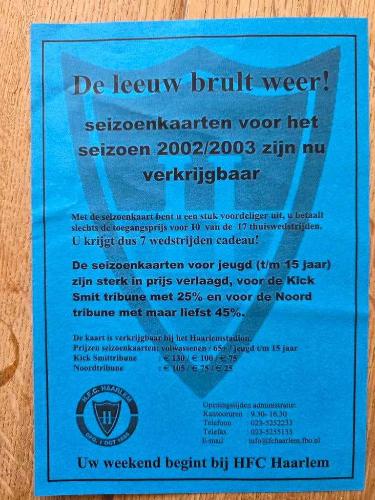 HFC Haarlem, Ophalen of Verzenden, Ajax, Poster, Plaatje of Sticker