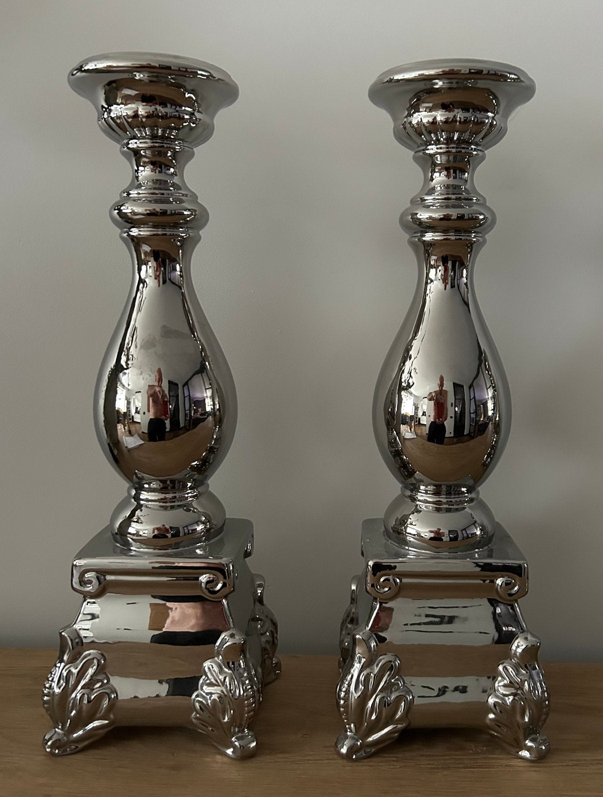 Kandelaars 6 stuks, Antiek en Kunst, Ophalen, Zilver