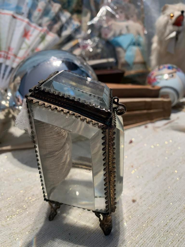 Bijzonder Frans brocante horloge kastje geslepen glas ormolu, Ophalen of Verzenden