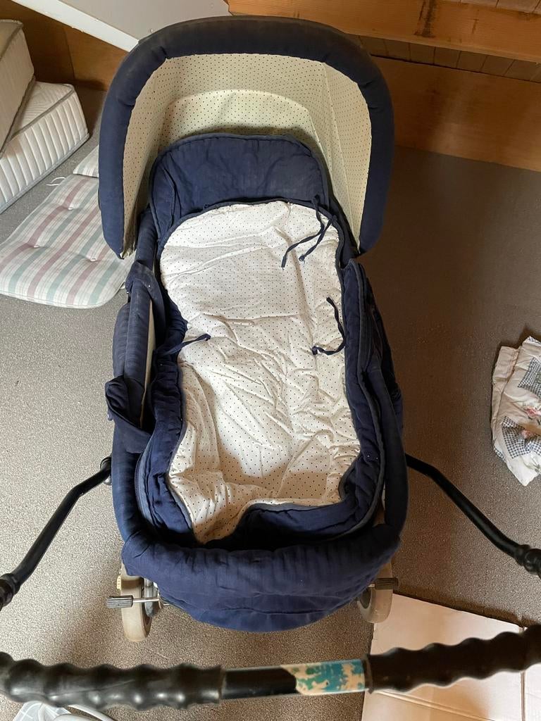 Teutonia Quadro kinderwagen - Vintage blauw. Teab!, Ophalen, Gebruikt, Kinderwagen, Overige merken