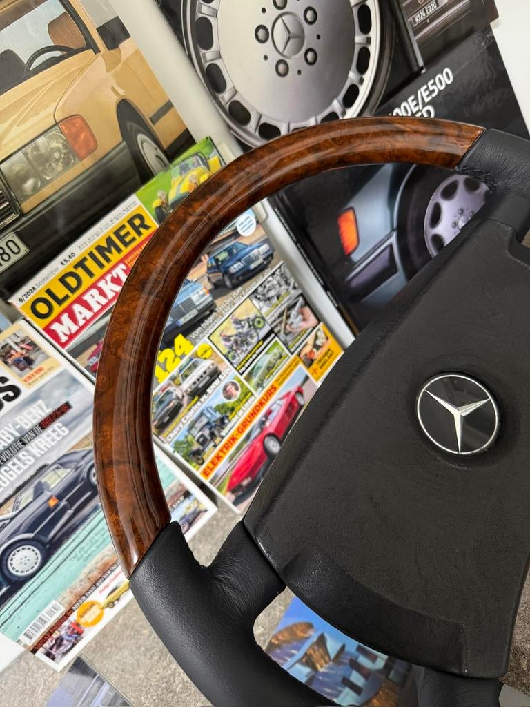 Mercedes W124 R107 R129 W126 houten stuur leder notenhout, Auto-onderdelen, Ophalen of Verzenden, Nieuw