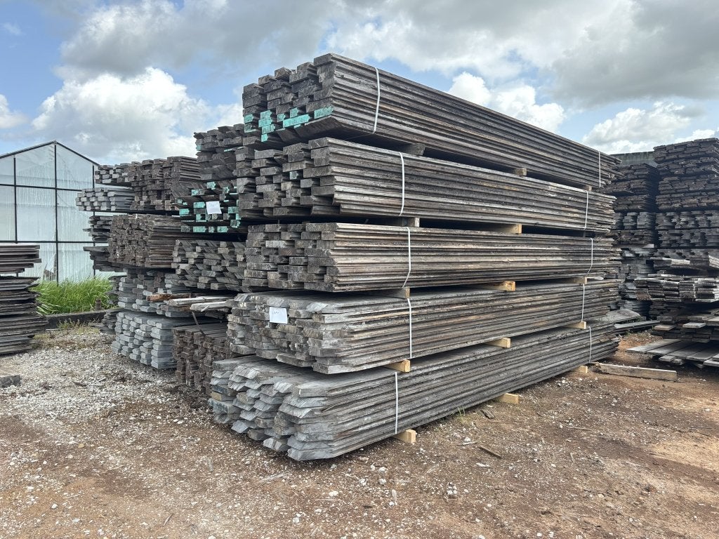 Gebruikte Hardhouten Damwandplanken – 5 cm dik, 450 cm lang
