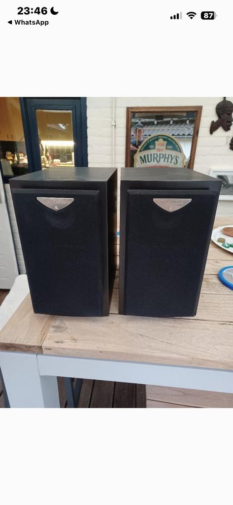 Te koop boekenplankspeakers Triangle Titus EX, Audio, Tv en Foto, Luidsprekers, Gebruikt, Minder dan 60 watt, Front, Rear of Stereo speakers
