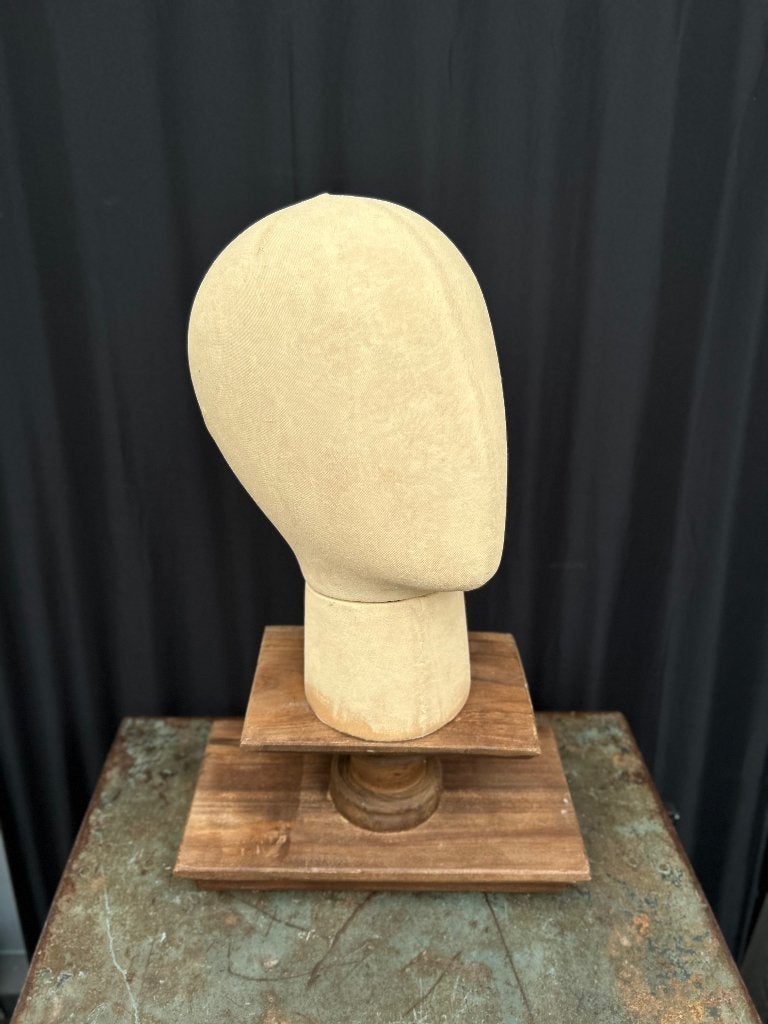 Vintage pruiken hoofd 31 cm hoog, Ophalen of Verzenden