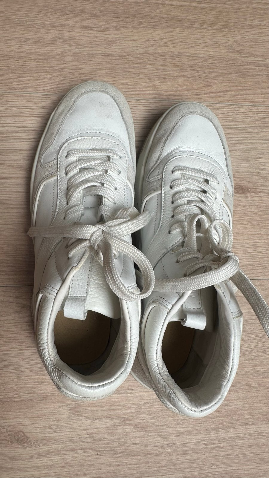 Witte leren sneakers maat 39 Massimo Dutti, Ophalen of Verzenden, Gedragen, Wit, Sneakers of Gympen
