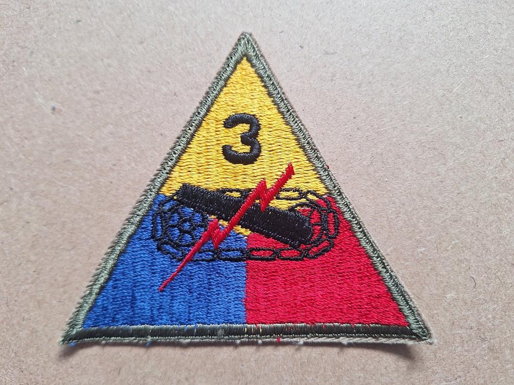 WWII US 3rd Armored Division patch, Verzenden, Amerika, Embleem of Badge