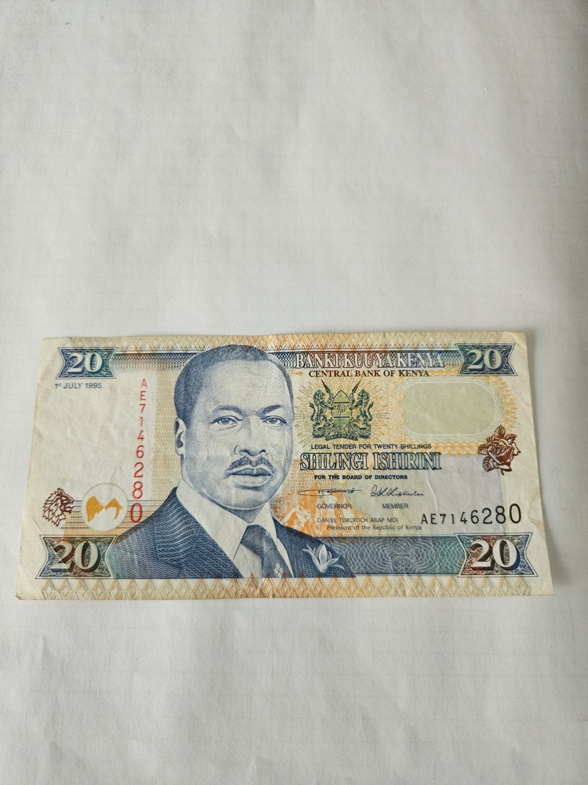 20 schilling Kenya, Postzegels en Munten, Bankbiljetten | Europa | Niet-Eurobiljetten, Ophalen of Verzenden, Overige landen, Los biljet