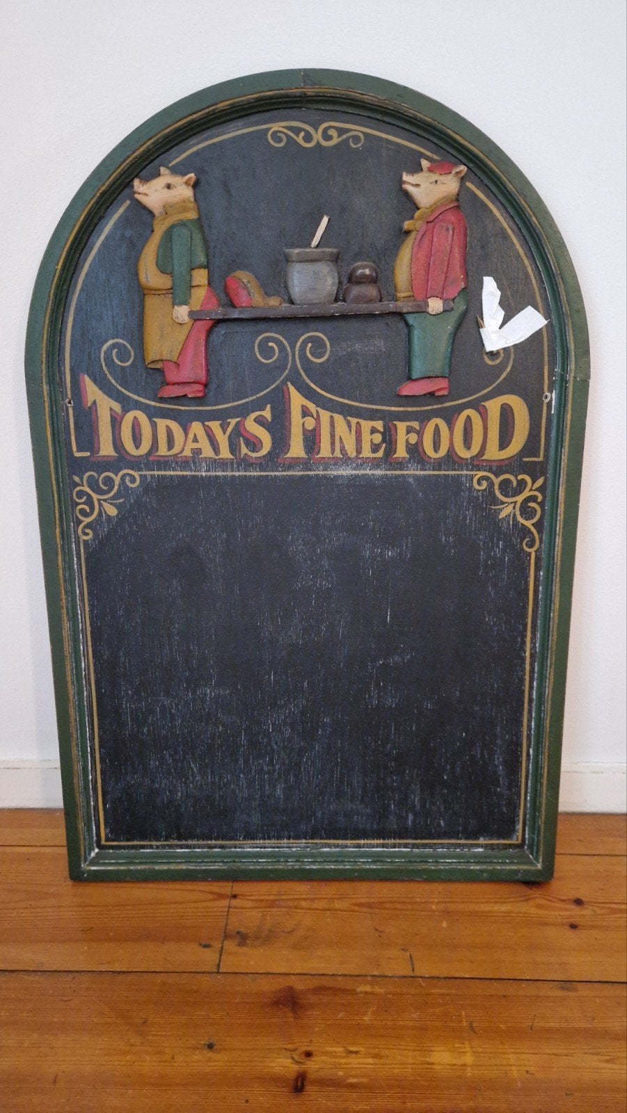 Vintage houten krijtbord/menubord 'Today's Fine Food', Ophalen