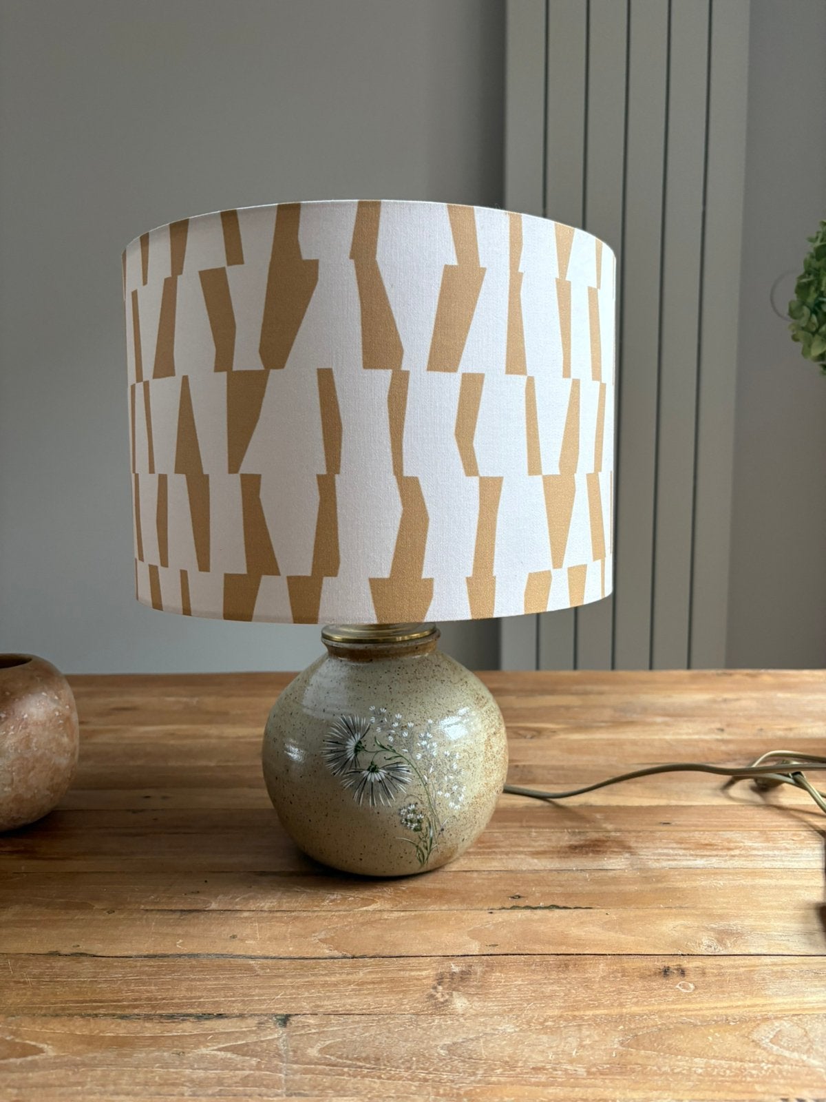 Tafellamp -  terra / wit / beige, Huis en Inrichting, Overige merken, 38 cm, Keramiek, E27 (groot)