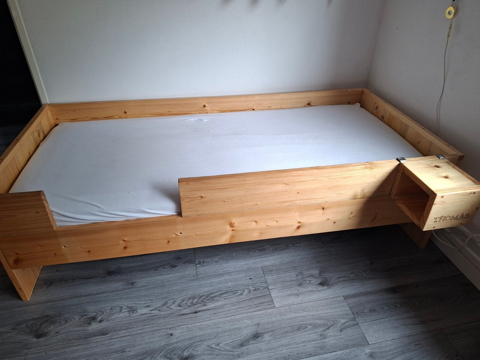 hand gemaakt steigerhouten bed, Ophalen, 90 cm, Eenpersoons, 200 cm