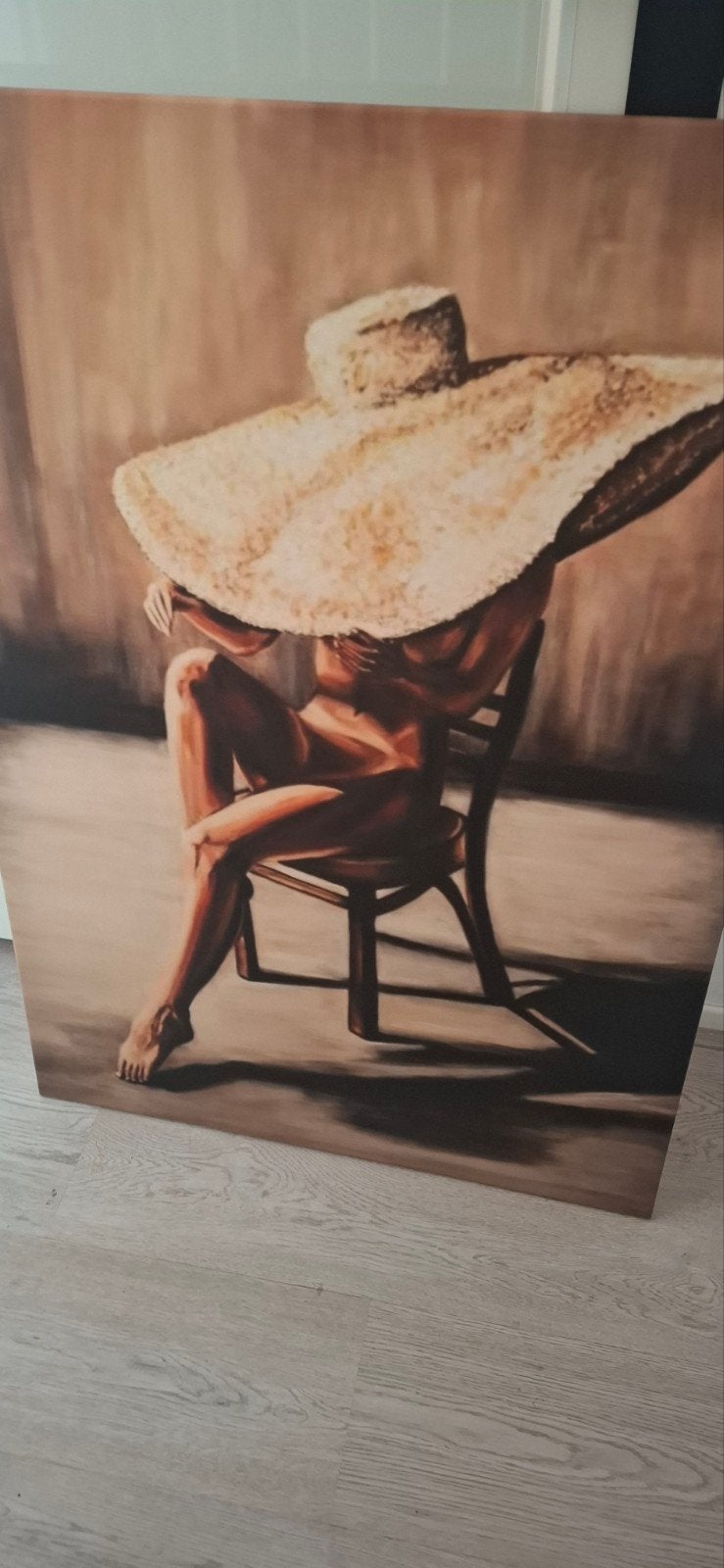 Mooi canvas doek 70x100 cm - Vrouw met hoed, Ophalen