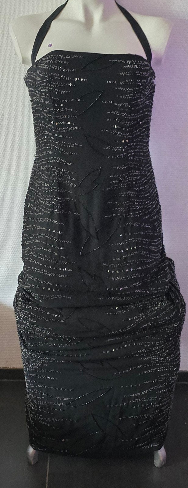 Zac Posen Zwarte avondjurk met kralen en pailletten, maat L, Kleding | Dames, Zwart, Maat 42/44 (L), Ophalen of Verzenden, Zo goed als nieuw