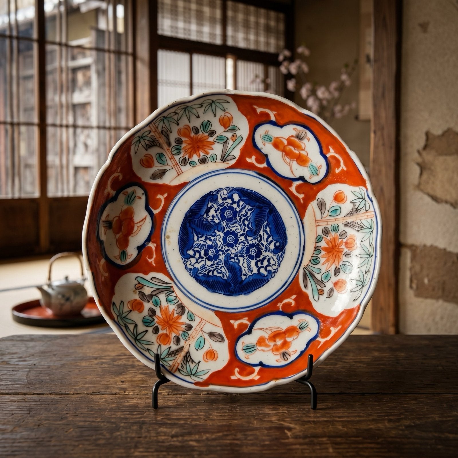 Antiek Japans Imari Bord - Rijk Gedecoreerd, Ophalen of Verzenden