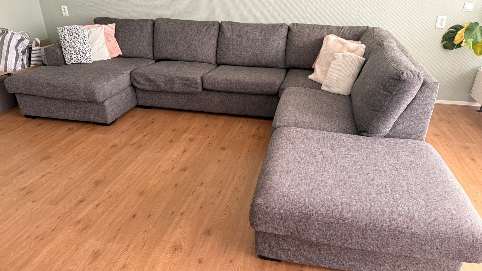 Grote U-vormige hoekbank met loungegedeelte, Gebruikt, Hoekbank, 300 cm of meer, 75 tot 100 cm
