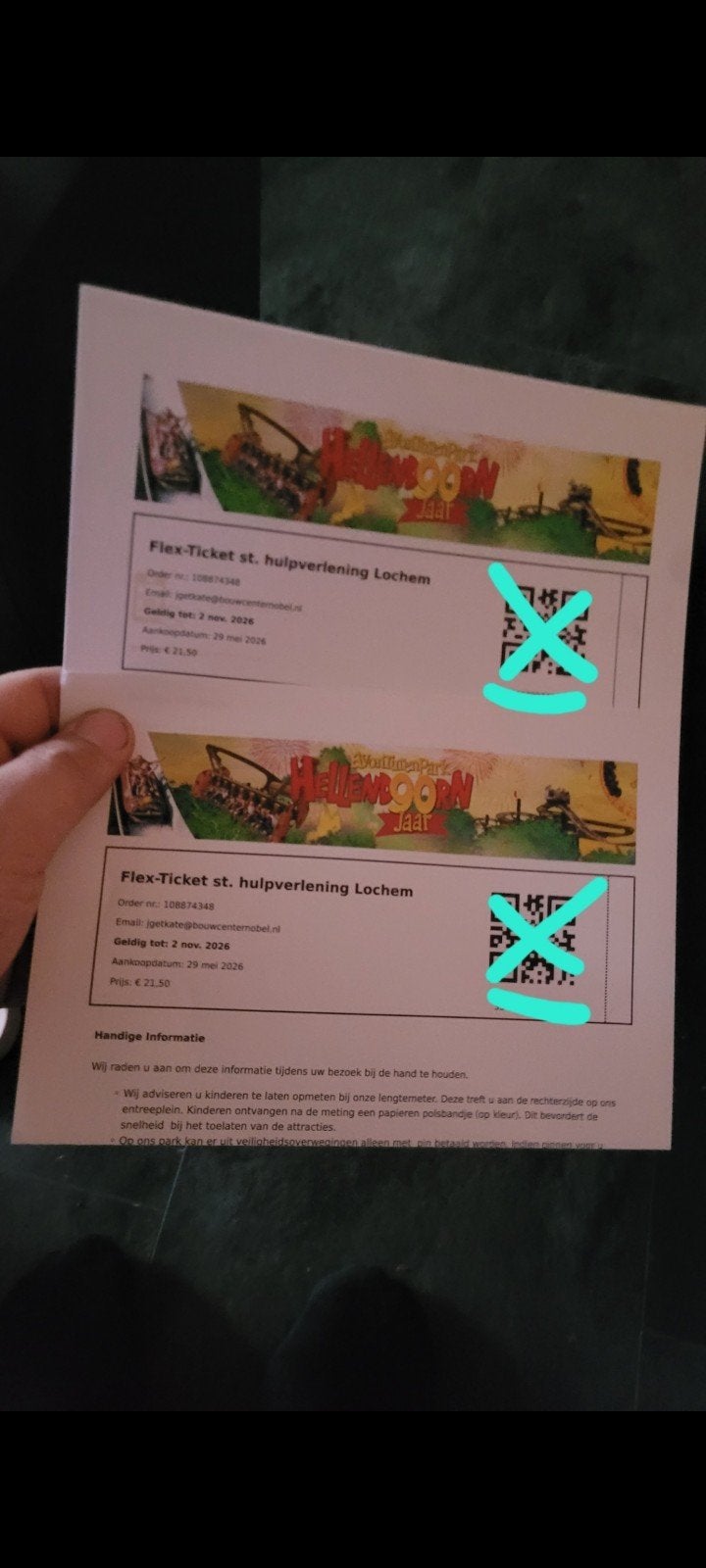 2 tickets hellendoorn, Twee personen, Ticket of Toegangskaart