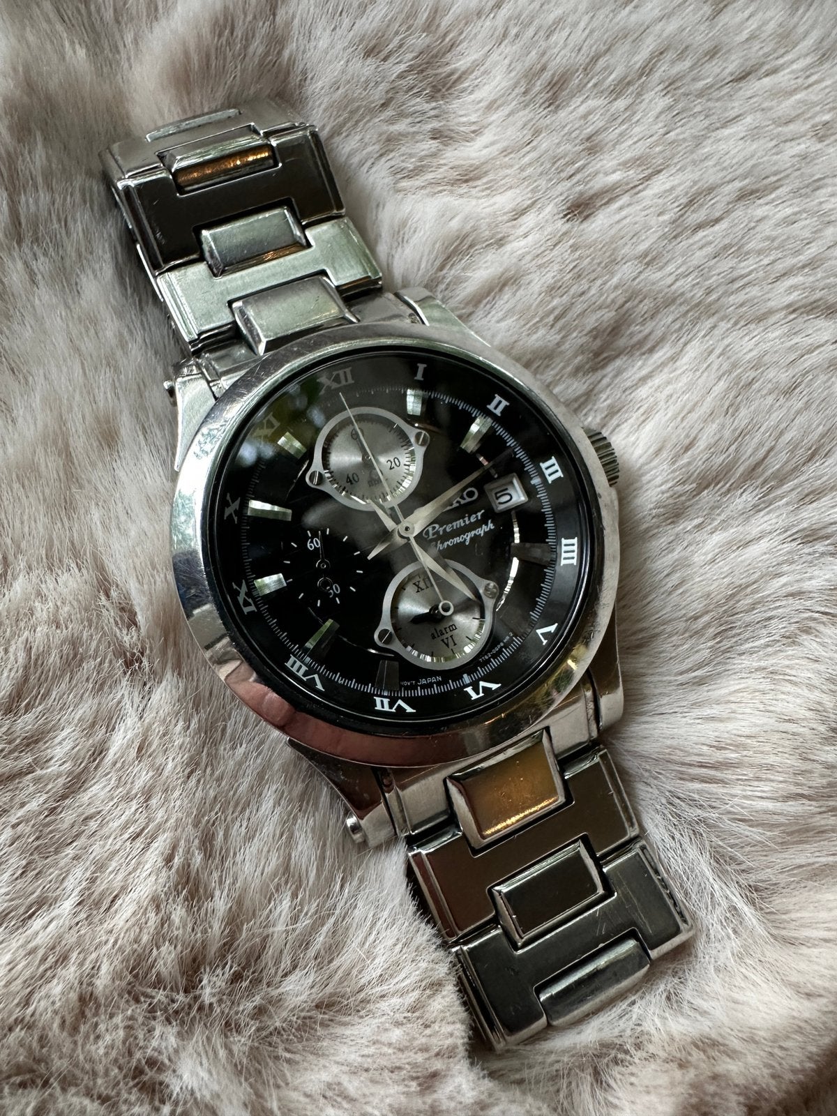 Seiko Premier Chronograph Alarm inclusief Doos en Papieren, Sieraden, Tassen en Uiterlijk, Horloges | Antiek, Verzenden, Staal