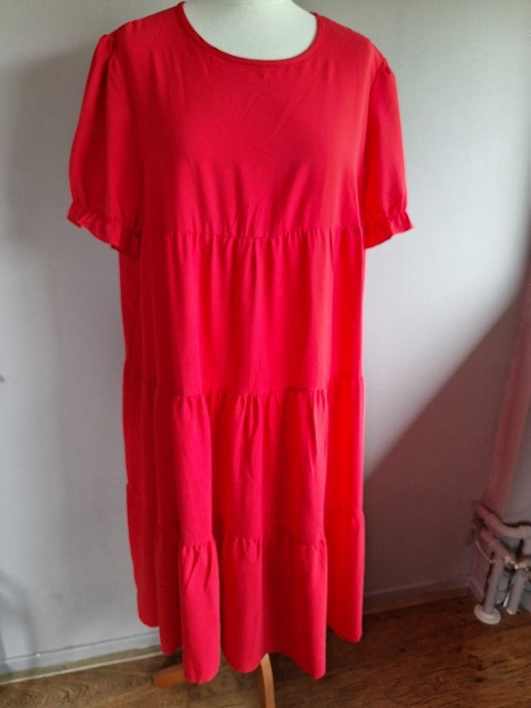 Nieuwe lange rode wijde stretch jurk Shein, maat XL/2XL/3XL, Maat 46/48 (XL) of groter, Nieuw, Ophalen of Verzenden, Shein