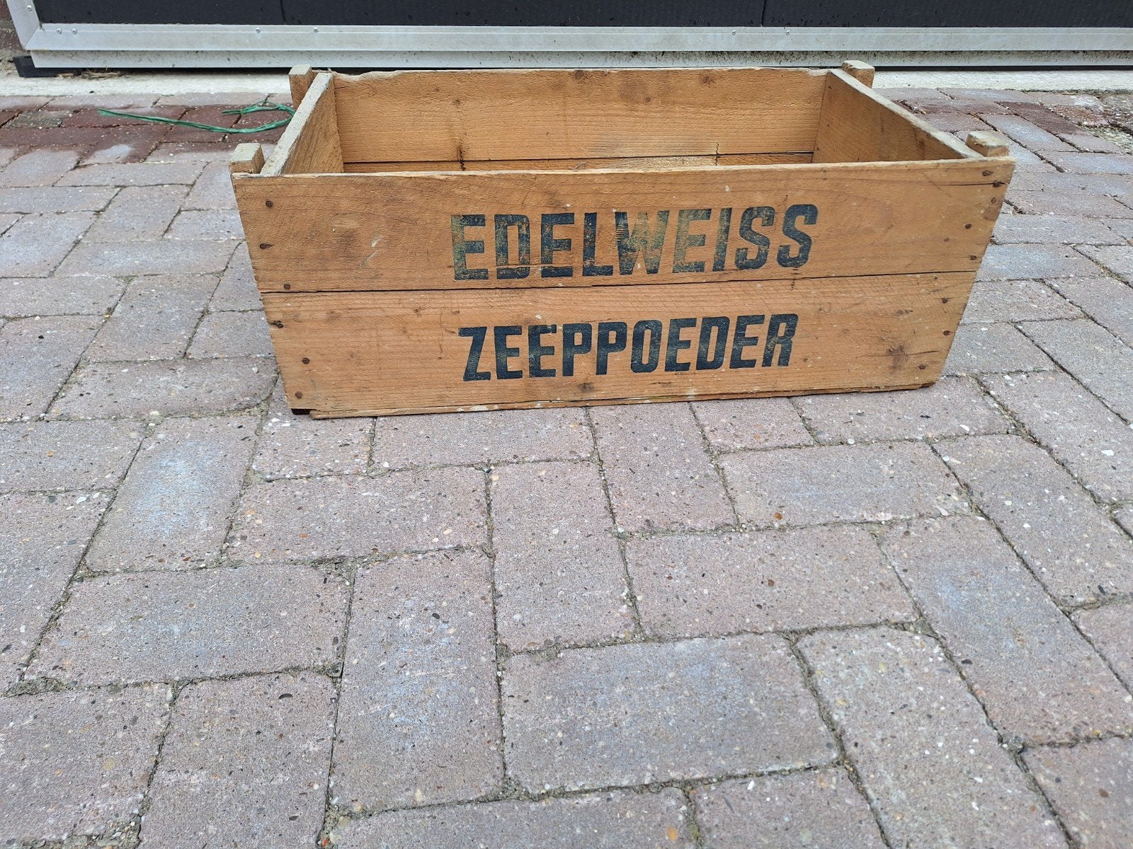 Vintage Edelweiss Zeep Poeder Houten Kist, Ophalen