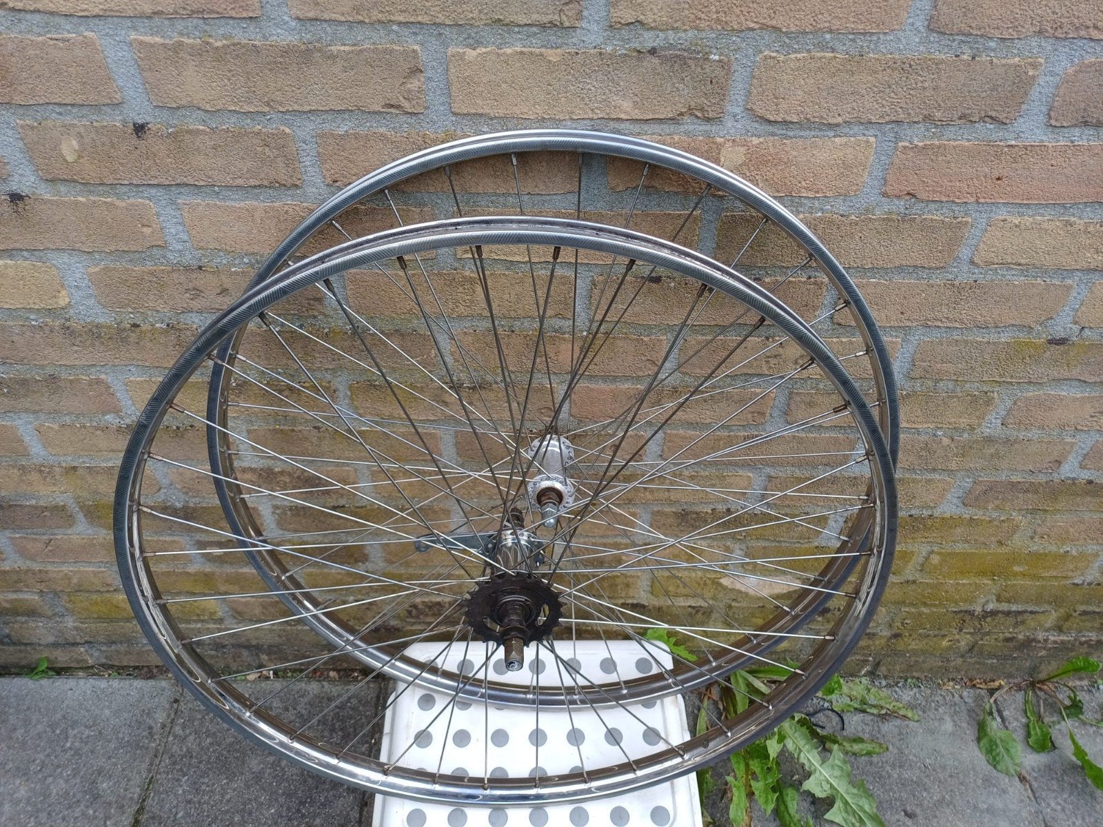 nette voor en achter omafiets wielen, Ophalen of Verzenden, Wiel