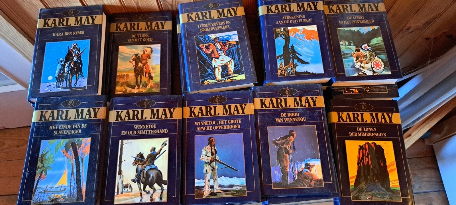Karl May, 18 boeken, gebonden, Ophalen, Gelezen