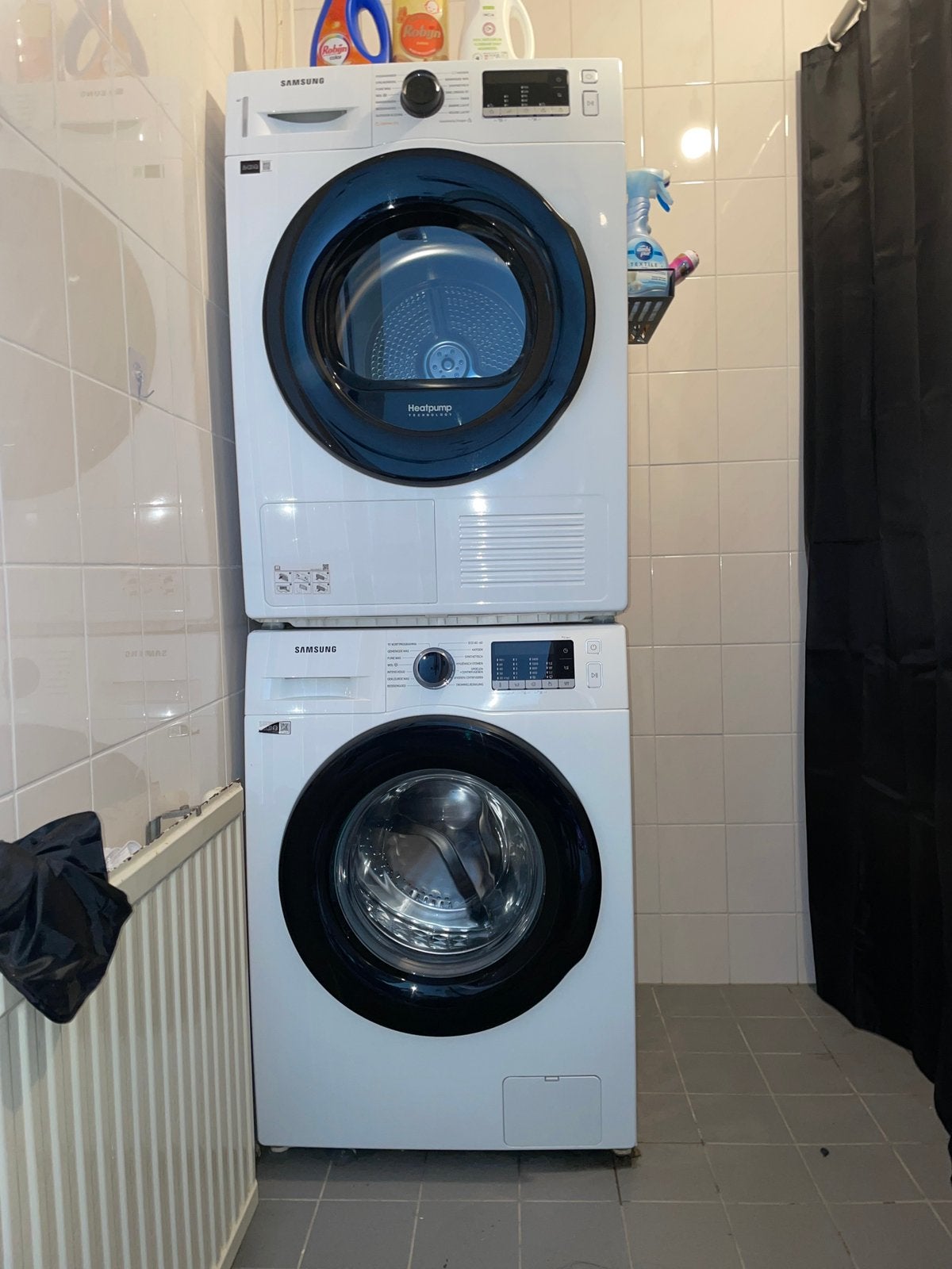 Samsung wasmachine + warmtepompdroger – super nette staat, 6 tot 8 kg, Ophalen, Zo goed als nieuw, 85 tot 90 cm