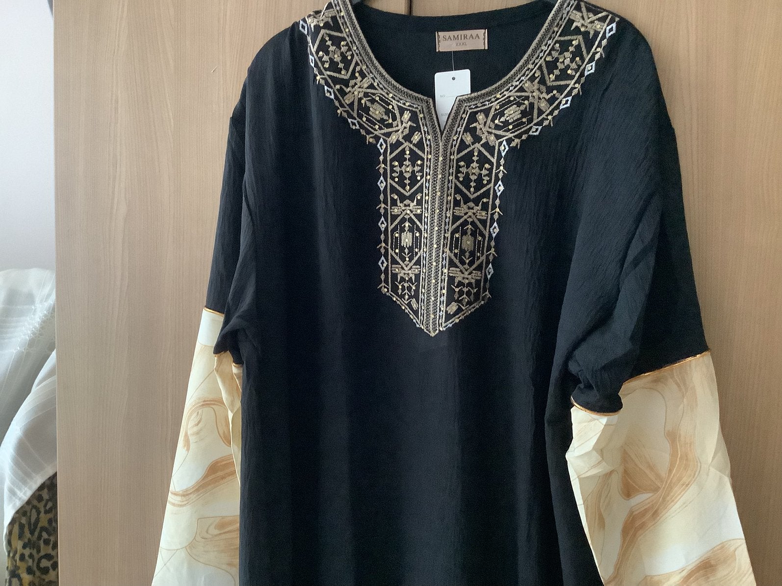 Huis Jurk.  // Kaftan.    mt.   XXXL      Zwart.  ️, Zwart, Maat 46/48 (XL) of groter, Ophalen of Verzenden, Zo goed als nieuw