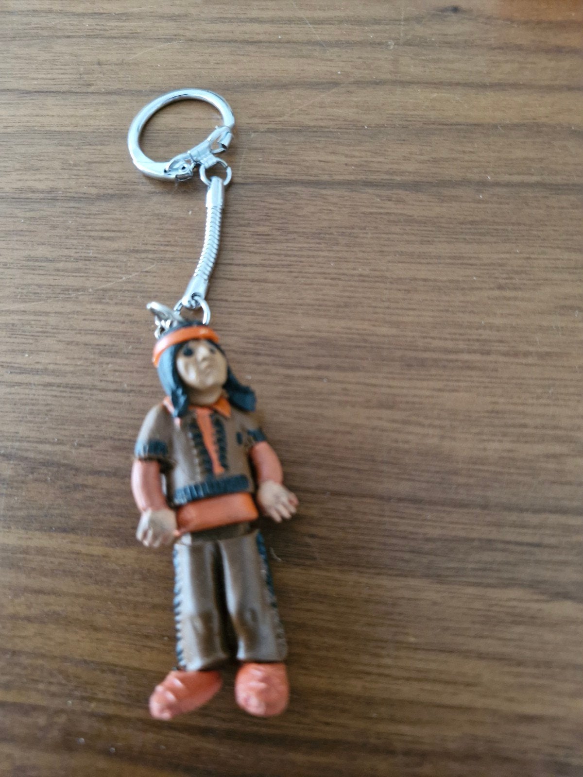 091 Indianen sleutelhanger - Vintage figuurtje, Ophalen of Verzenden, Gebruikt, Knuffel of Figuurtje