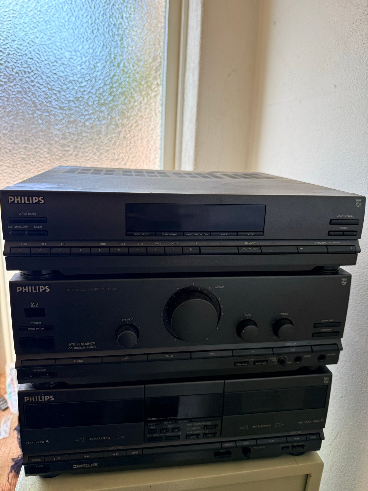Philips Stereo Set - Radio, Versterker, Cassettedeck, Ophalen, Philips, Gebruikt, Cassettedeck