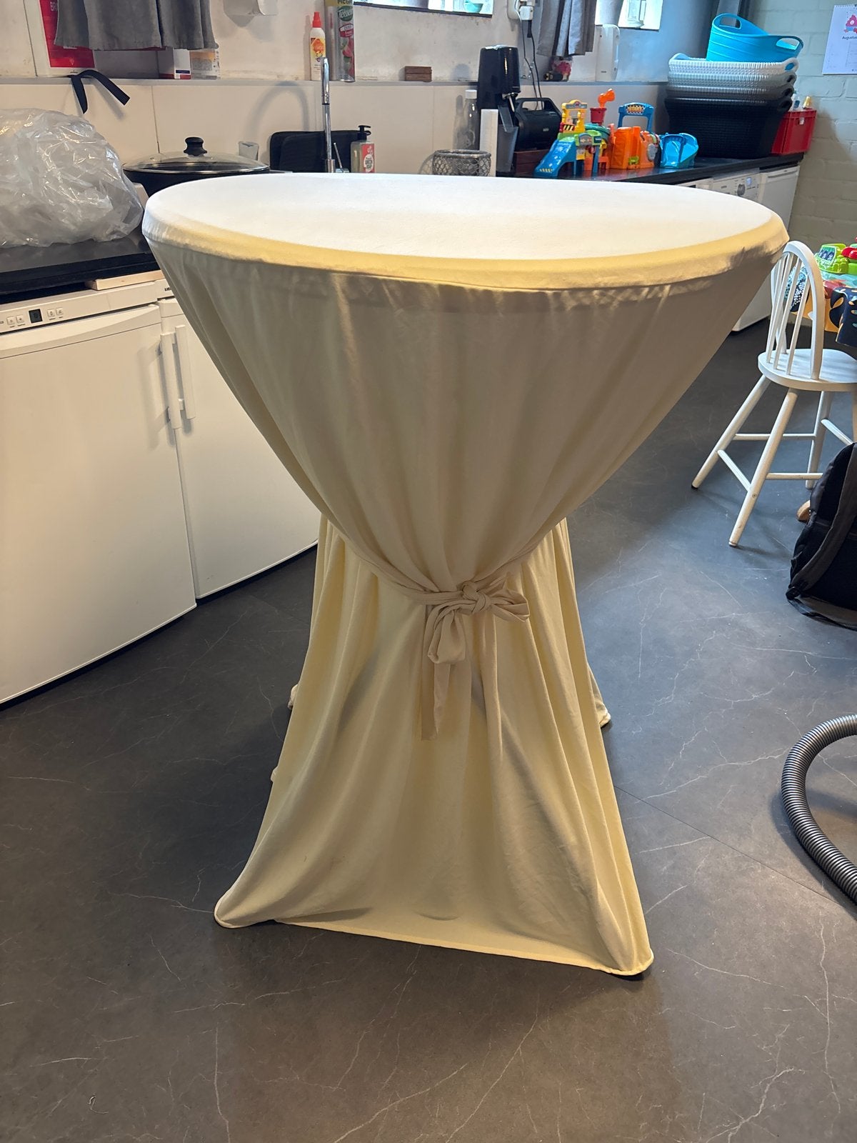 Tafelkleed voor statafel - Crème/Wit, Gebruikt, Rond, Ophalen of Verzenden, Wit