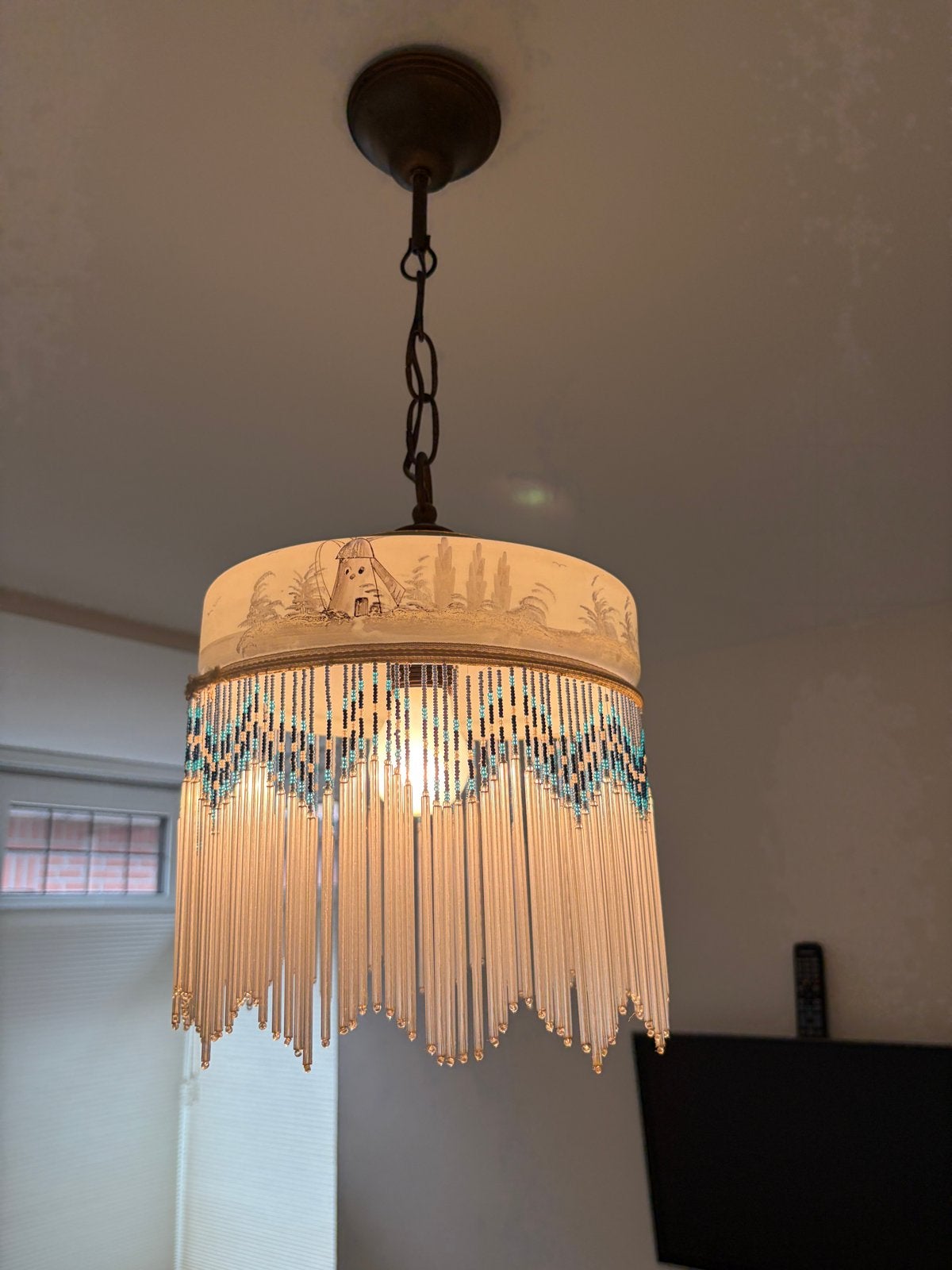 Vintage Hanglamp met Kralen en uniek design, Antiek en Kunst, Ophalen