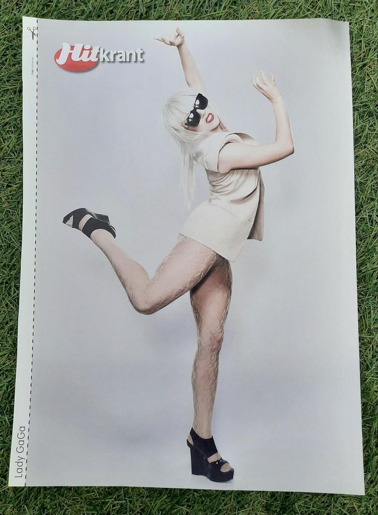 Poster A4 Hitkrant 2009 Lady GaGa / Justin Chambers, A4 of kleiner, Ophalen of Verzenden, Muziek, Rechthoekig Staand