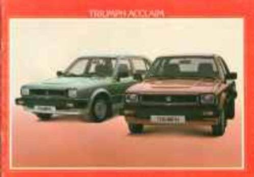 Triumph Dolomite of Acclaim brochure/auto folder '72 - '84, Boeken, Auto's | Folders en Tijdschriften, Ophalen of Verzenden, Zo goed als nieuw