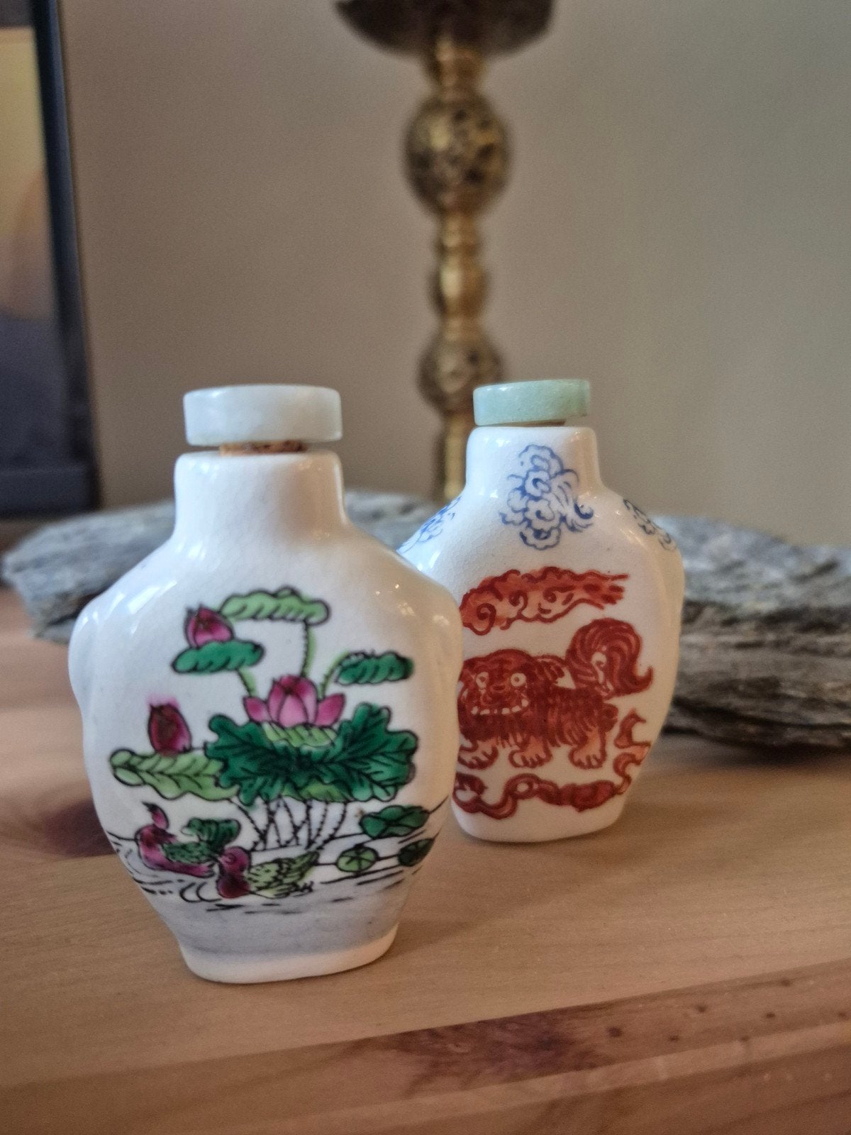 Set van 2 Chinese snuifflesjes, Antiek en Kunst, Antiek | Keramiek en Aardewerk, Ophalen of Verzenden