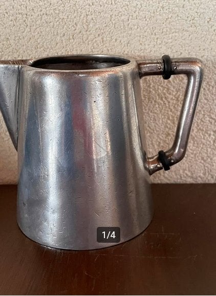 Vintage aluminium kan/koffiepot - 8 cm hoog, Vintage, Gebruikt, Ophalen of Verzenden, Metaal