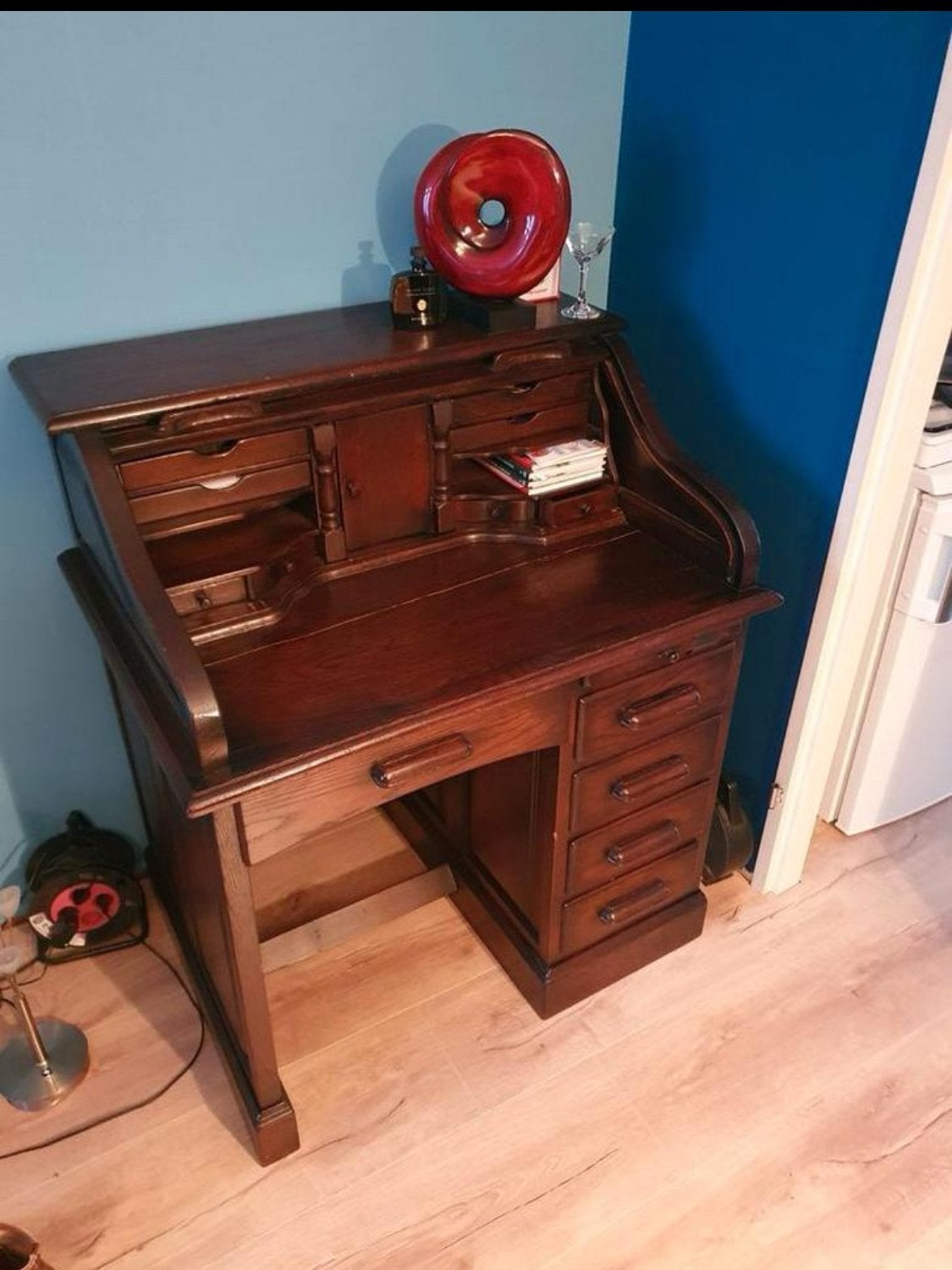 Prachtige vintage eiken secretaire, Huis en Inrichting, Kasten | Secretaires, Ophalen, Gebruikt