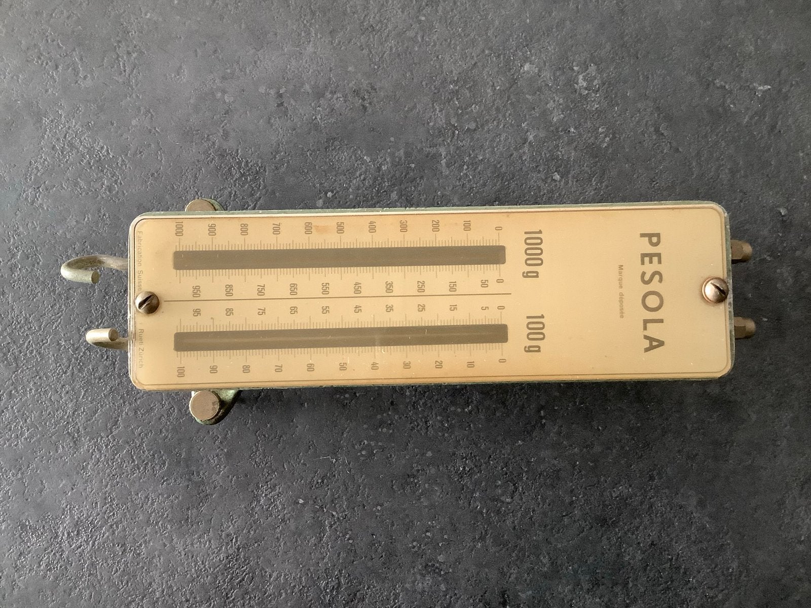 Vintage Pesola Rueti-Zürich veerweegschaal - Zwitsers, Antiek en Kunst, Ophalen of Verzenden