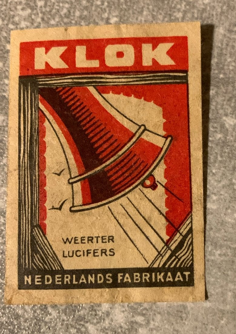 Lucifermerk weerter lucifers KLOK, Verzamelen, Verzenden, Gebruikt, Luciferdoosjes of -merken