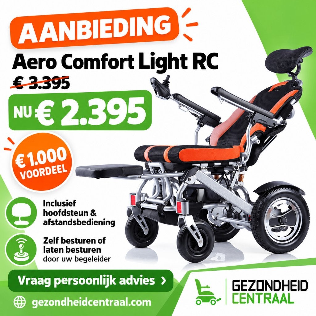 Aero Comfort Light RC elektrische rolstoel aanbieding €2395, Ophalen, Inklapbaar, Nieuw, Elektrische rolstoel